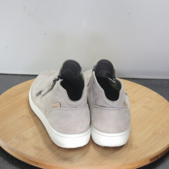 Womens ECCO Soft 7 Mid Size 5 008603 Beige White Side Zipper Casual Ankle Boots - Picture 4 of 9